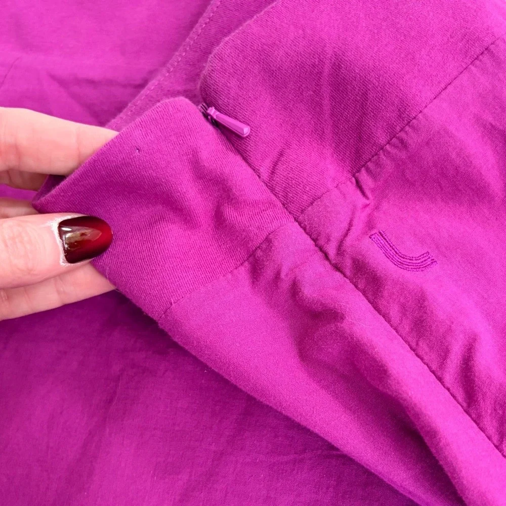 Lole Wrap Skirt 10 XL Gorpcore Magenta Purple Cotton Floral Graphic Zip Mini